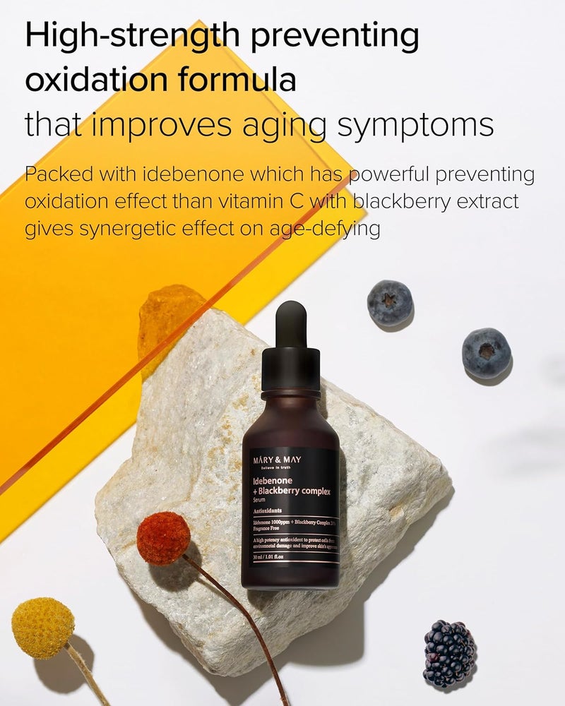 MARY & MAY Idebenone + Blackberry Complex Serum - Anti Aging & Antioxidant Protection - 30ml - Image 3